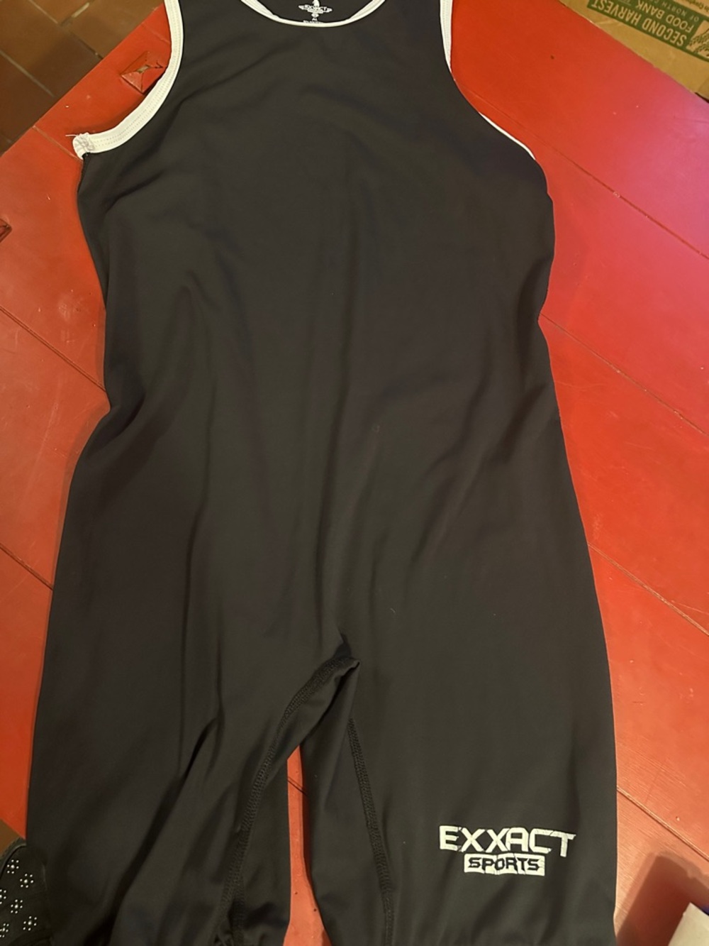 Men’s Black Athletic Singlet/Shorts One-Piece adult large